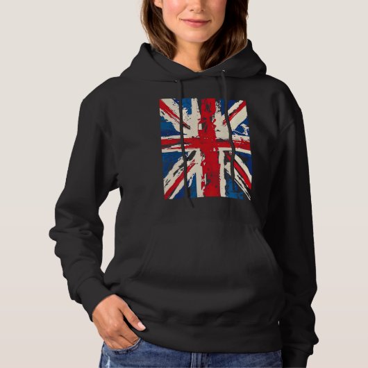 Union Jack British England United Kingdom Brushed Hoodie (Vorderseite)
