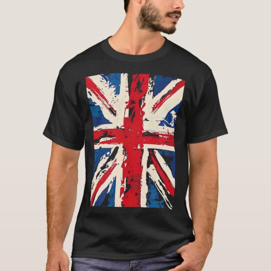 Union Jack British England United Kingdom Brushed  T-Shirt (Vorderseite)
