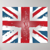 Union Jack British Flag Abstrakt Wax Art Poster (Vorne)