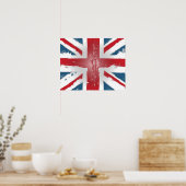Union Jack British Flag Abstrakt Wax Art Poster (Küche)