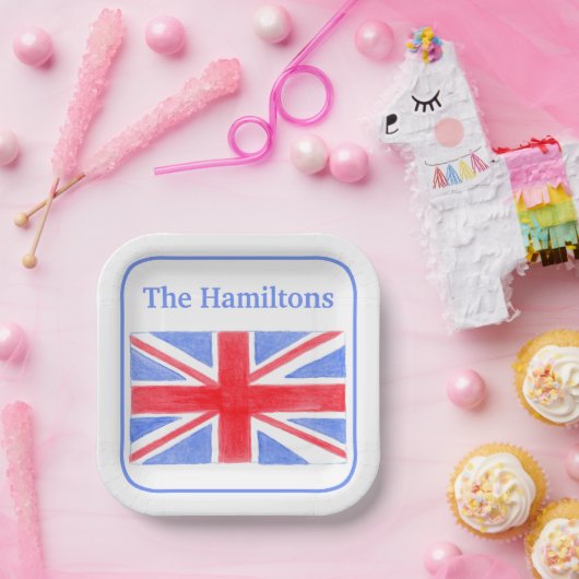 Union Jack British Flag Britannia Pappteller (Party)