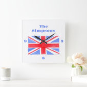 Union Jack British Flag Britannia Quadratische Wanduhr (Zuhause)