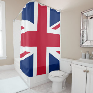 Union Jack British Flag England Red White Duschvorhang