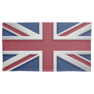 Union Jack British Flag Gebürsteter Metall-Look Kissenbezug
