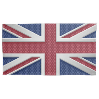 Union Jack British Flag Gebürsteter Metall-Look Kissenbezug