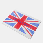 Union Jack British Flag NAME Fußmatte (Schrägansicht)