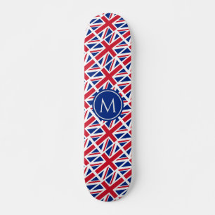 UNION JACK BRITISH Flag Patriotic Custom MONOGRAMM Skateboard