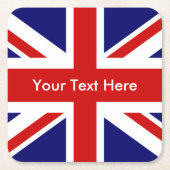 Union Jack British Flag Rechteckiger Pappuntersetzer (Vorderseite)