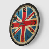 Union Jack British flag UK themed patriotic Große Wanduhr (Winkel)