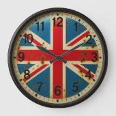 Union Jack British flag UK themed patriotic Große Wanduhr (Vorderseite)