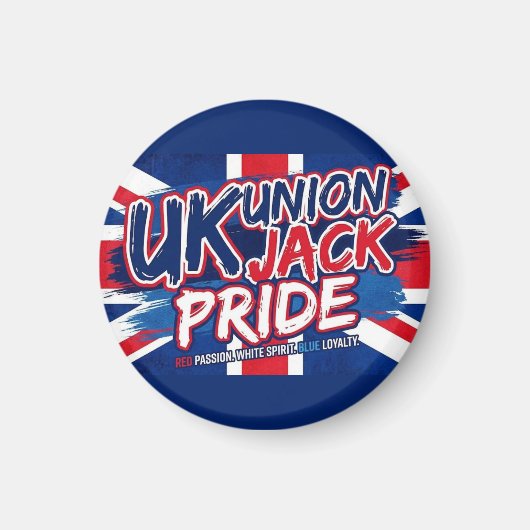 Union Jack British Flag Vintage Personalized Magnet (Vorne)