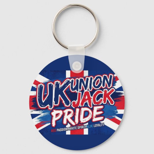 Union Jack British Flag Vintage Personalized Schlüsselanhänger (Vorderseite)
