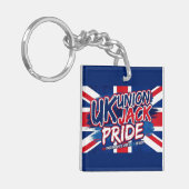 Union Jack British Flag Vintage Personalized Schlüsselanhänger (Vorderseite links)