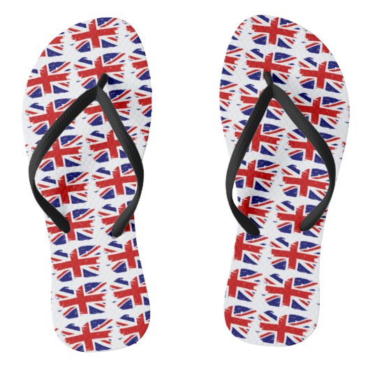 Union Jack British Flag With Grunge Badesandalen (Fußbett)