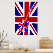 Union Jack British Guitar Art 2 Poster (Küche)