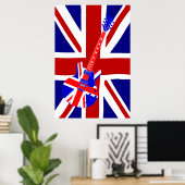 Union Jack British Guitar Art 2 Poster (Heimbüro)