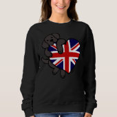Union Jack British Heart Black Labrador Sweatshirt (Vorderseite)
