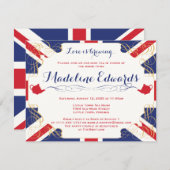 Union Jack British High Tee Brautparty lädt ein Einladung (Vorne/Hinten)