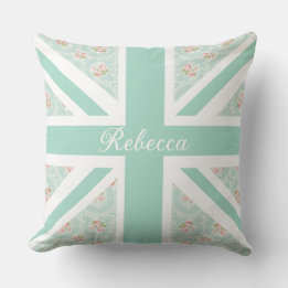 Union Jack British Rose Garden Throw Cushion Kissen