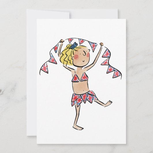 Union Jack Bunting Einladung (Vorderseite)