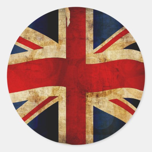 Union Jack Classic Round Aufkleber (Vorderseite)