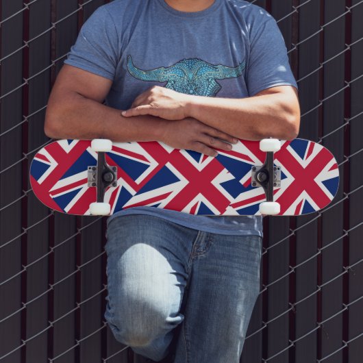 Union Jack Collage-Muster Skateboard (Außenbereich 3)