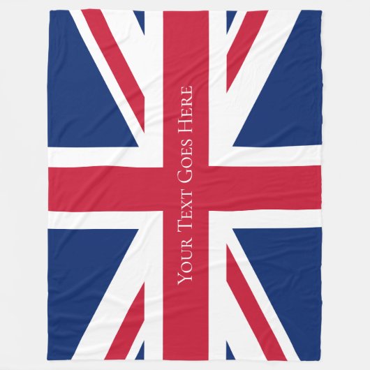 Union Jack Custom British Flag England Fleecedecke (Vorderseite)