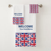 Union Jack Custom Hotel Badhandtuch Set (Insitu)