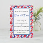 UNION JACK Customized Scripture Stylish UK Save The Date (Stehend Vorderseite)
