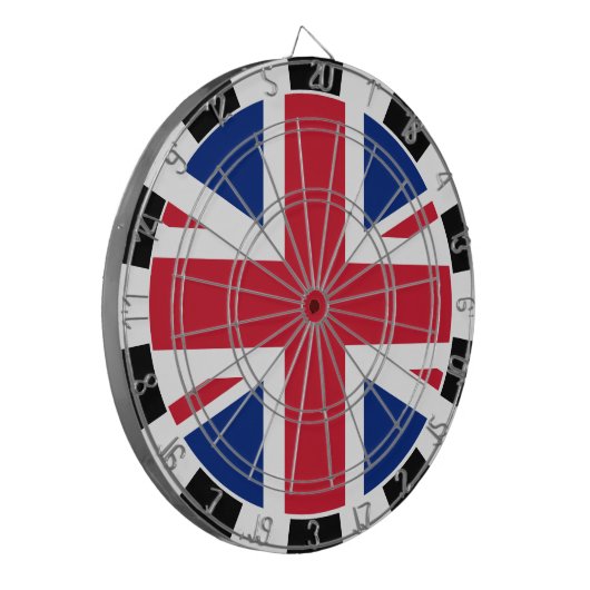Union Jack Dartboard & British Flag / UK-Spiel Dartscheibe (Vorderseite Links)
