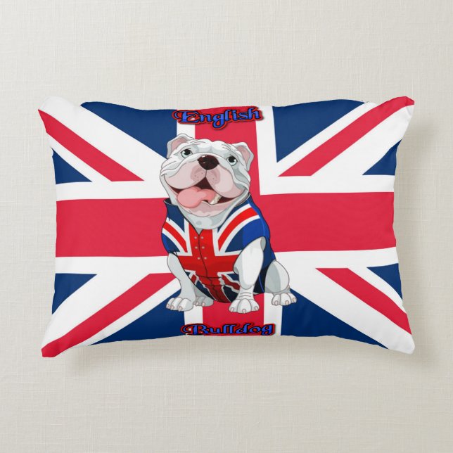 Union Jack English Bulldog Dekokissen (Vorderseite)
