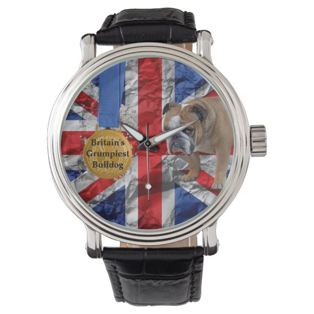 Union Jack English Bulldog Watch Armbanduhr (Vorderseite)