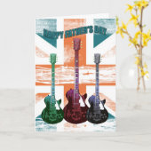 Union Jack Father's Day Card mit Gitarren Karte (Gelbe Blume)