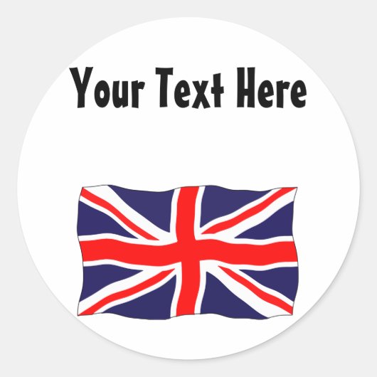 Union Jack Flag - Anpassbar mit Ihrem Text! Runder Aufkleber (Vorderseite)