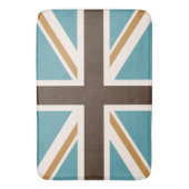 Union Jack/Flag Aquamarin-Brauner Goldcreme Badematte (Vorderseite Vertikal)