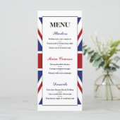 Union Jack Flag Britisches Hochzeitmenü Menükarte (Stehend Vorderseite)