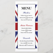 Union Jack Flag Britisches Hochzeitmenü Menükarte (Vorderseite)
