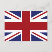Union Jack Flag Britisches Hochzeitsszenario - Det Begleitkarte (Rückseite)