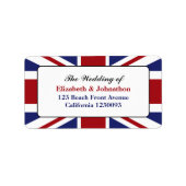Union Jack Flag British Wedding Adressaufkleber (Vorne)