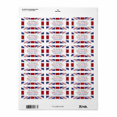 Union Jack Flag British Wedding Adressaufkleber (Vorne)