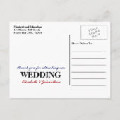 Union Jack Flag British Wedding Danke Ankündigungspostkarte (Rückseite)