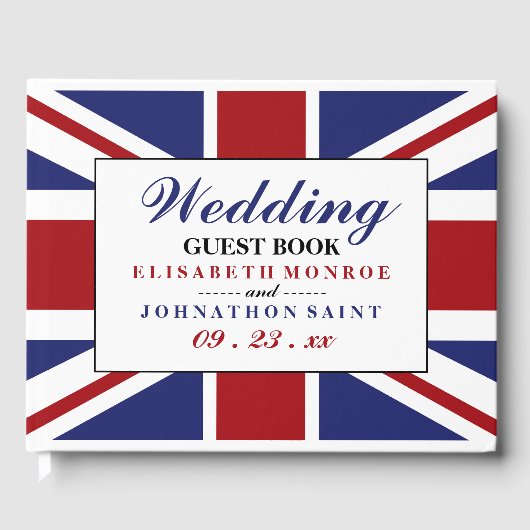 Union Jack Flag British Wedding Gästebuch (Vorderseite)