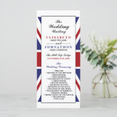 Union Jack Flag British Wedding Programm (Stehend Vorderseite)