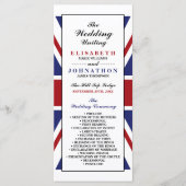Union Jack Flag British Wedding Programm (Vorderseite)