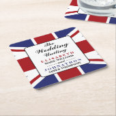 Union Jack Flag British Wedding Rechteckiger Pappuntersetzer (angewinkelt)