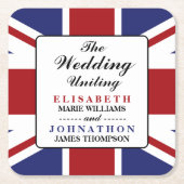 Union Jack Flag British Wedding Rechteckiger Pappuntersetzer (Vorderseite)