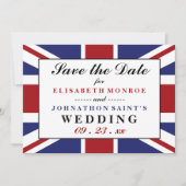 Union Jack Flag British Wedding rettet das Datum Save The Date (Vorderseite)