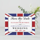 Union Jack Flag British Wedding rettet das Datum Save The Date (Stehend Vorderseite)