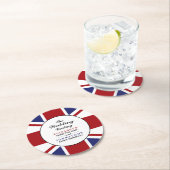 Union Jack Flag British Wedding Runder Pappuntersetzer (Vor Ort)