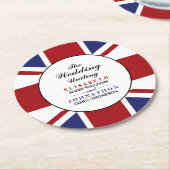 Union Jack Flag British Wedding Runder Pappuntersetzer (Angewinkelt)